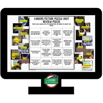 Personal Finance Activity Vocabulary Careers Job Picture Puzzle, Test Prep - preview 3