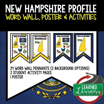 New Hampshire History Word Wall, State Profile, New Hampshire Activities - preview 1