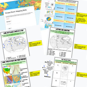 Geography Mapping Skills Bundle | World Geography Activities & Maps - preview 2