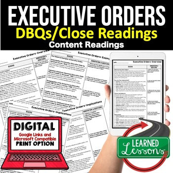 Executive Orders DBQ Reading Activity, Google, Civics DBQ, Close Reading FREE - preview 1