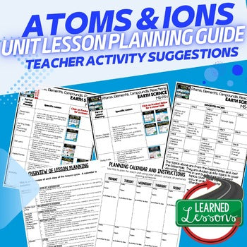 Atoms Lesson Plan Guide | NGSS | Earth Science Lesson Plans - preview 1