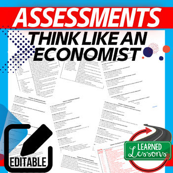 Economics Assessments Bundle | Editable Tests & Quizzes | Print & Google - preview 3