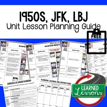 1950s, JFK, LBJ Lesson Plan Guide, American History BACK TO SCHOOL - preview 1