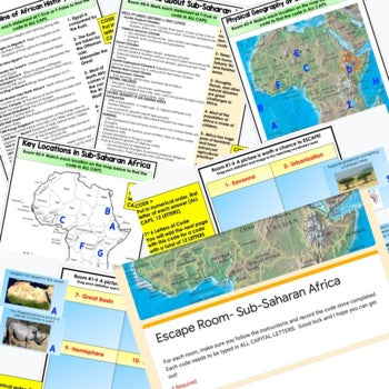 Sub-Saharan Africa Geography Digital Escape Room Breakout Room Distance Learning - preview 2