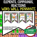 Elements, Compounds, Reactions Word Wall Pennants (Physical Science Word Wall) - preview 1