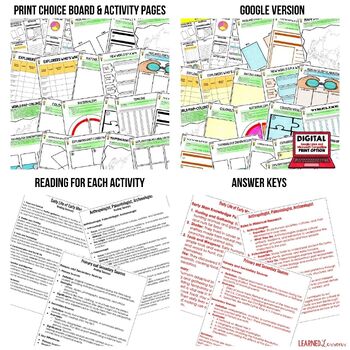 World History Explorers Choice Board Activities | Reading Comprehension & Google - preview 2