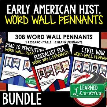 Colonialism Word Wall Pennants, US History Word Wall - preview 2