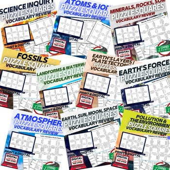 Earth, Sun, Moon, Planets Review Puzzles | Vocabulary Matching - preview 2