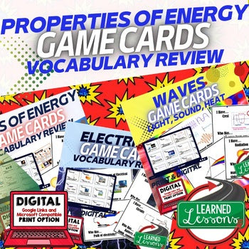 Properties of Energy Game Cards Bundle | NGSS Physical Science Review - preview 1