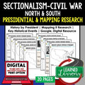 Sectionalism & Civil War Presidential Research & Mapping Digital, Google & Paper - preview 1