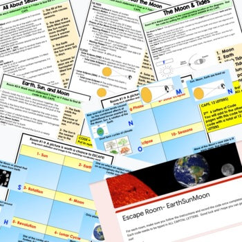 Earth, Sun, Moon Digital Escape Room, Earth Science Escape Room - preview 2