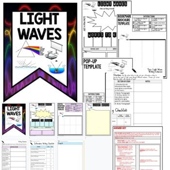 Light Waves Activity Unit Review Research, Bookmark Brochure, Writing & Google - preview 2