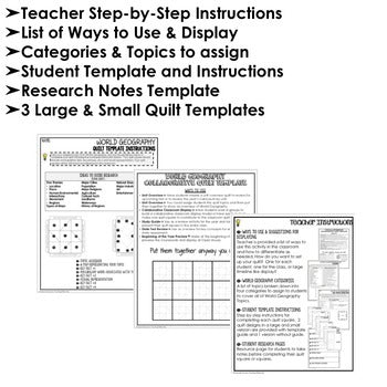 World Geography Collaborative Quilt, Classroom Display, Collaborative Poster - preview 2