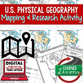 U.S. Physical Geography Mapping Activity Physical Geography U.S. PRINT  DIGITAL - preview 1