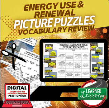 ENERGY USE Activity Picture Puzzle Physical Science Activity Vocabulary - preview 1