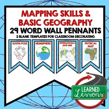 Mapping Skills Word Wall World Geography Word Wall - preview 1