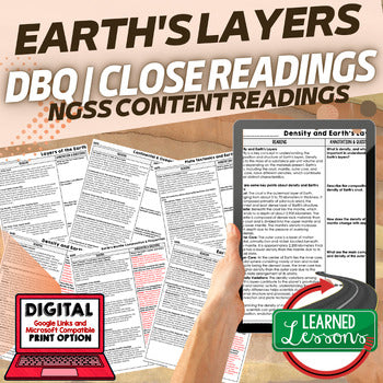 Earth's Layers Science Reading Comprehension Passages and Questions Google Print - preview 1