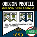 Oregon History Word Wall, State Profile, Oregon Activities US History Posters - preview 1