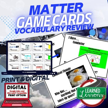 Matter Game Cards, Test Prep, Physical Science Vocabulary Activity - preview 1