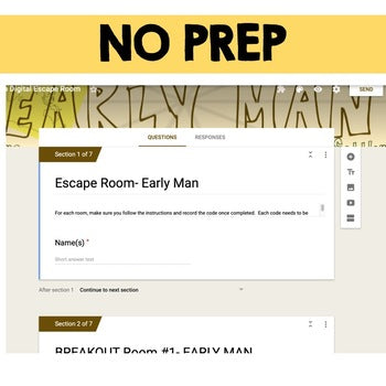 Early Man Digital Escape Room, Early Man Breakout Room Test Prep - preview 4