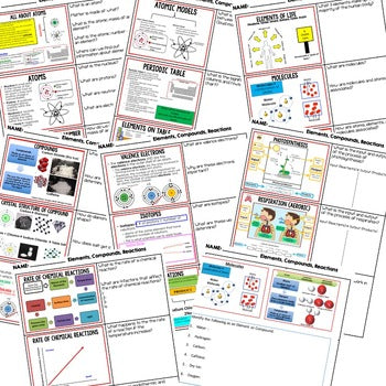Elements, Compounds, Reactions Warm Ups Bell Ringers, Science Warm Ups - preview 2