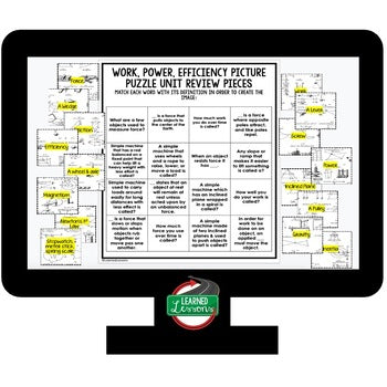 Simple Machines Activity Picture Puzzle Physical Science Activity Vocabulary - preview 4