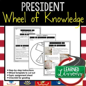 President of the United States Wheel of Knowledge Interactive Notebook Page - preview 1