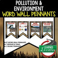 Pollution Word Wall Pennants  Earth Science Word Wall Energy Use Word Wall - preview 1