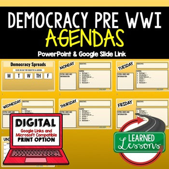 Democracy Pre WWI Agenda PowerPoint & Google Slides Agenda - preview 1
