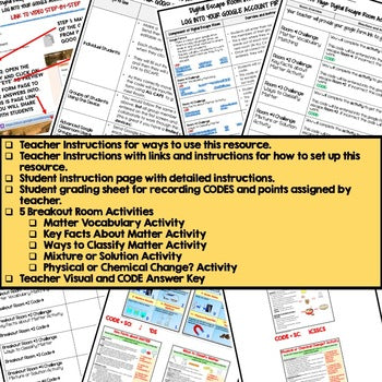 Matter Digital Escape Room, Matter Breakout Room, Test Prep, Digital Learning - preview 3