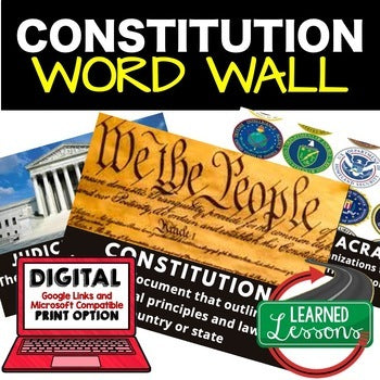 Constitution Word Wall and Activity Pages Civics Word Wall - preview 1