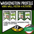 Washington History Word Wall State Profile Washington Activity Washington Poster - preview 1