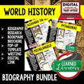 World History Biography Research Bundle | Bookmark, Brochure & Pop-Up Book - preview 1