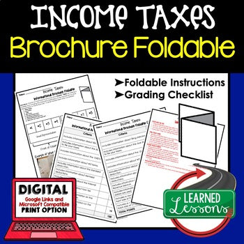 Income Taxes Foldable Activity | Personal Finance | Financial Literacy - preview 1