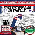 Free Enterprise in the US Guided Notes & PowerPoint, Economic Notes - preview 1