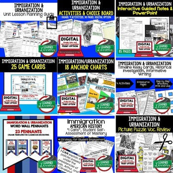 Immigration & Urbanization Activities Bundle | U.S. History Print & Digital - preview 3
