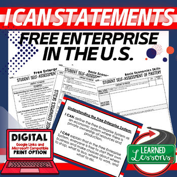 Free Enterprise in the U.S. I Can Statements & Posters Self-Assessment Economics - preview 1