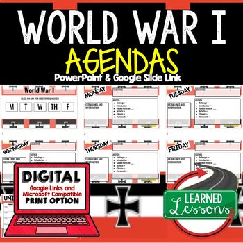 World War I Agenda PowerPoint & Google Slides Agenda - preview 1