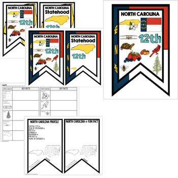 North Carolina History Word Wall State Profile North Carolina Activities Posters - preview 2