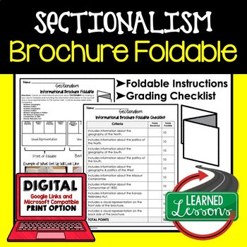 Sectionalism Activity, Sectionalism Foldable - preview 1