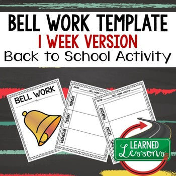 Back to School Bell Work | Bell Ringer | Warm-Up Template | Do Now Activity - preview 1