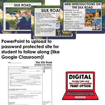 The Silk Road Guided Notes and PowerPoints, Interactive Notebooks, Google - preview 2