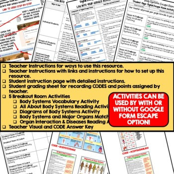 Body Systems Digital Escape Room, Body Systems Activity Life Science Escape Room - preview 3