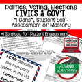 Politics, Voting, Elections I Cans & Posters, Self-Assessment of Mastery, CIVICS - preview 1