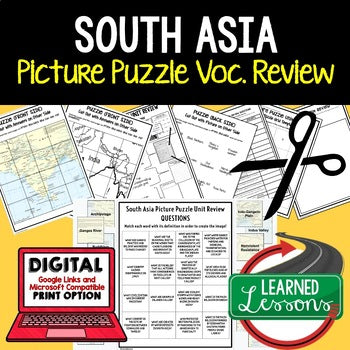South Asia Activity Picture Puzzle, Test Prep, Unit Review, Study Guide - preview 1