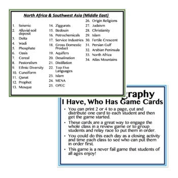Middle East & North Africa  Game Cards, Geography Test Prep, Digital - preview 3