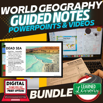 World Geography Guided Notes Bundle | PowerPoints | Google Slides - preview 1