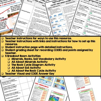 Minerals Escape Room Rock Cycle Digital Escape Room Earth Science Activity - preview 3
