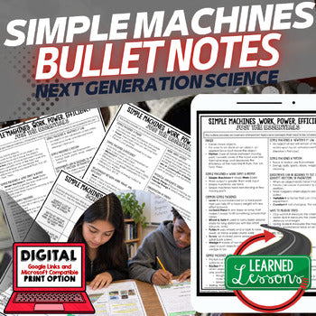 Simple Machines Notes Simple Machines Bullet Notes Physical Science Notes - preview 1