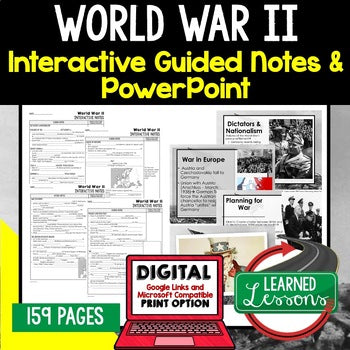 World War II, WWIIl Notes & PowerPoints, US History, Print, Digital - preview 1